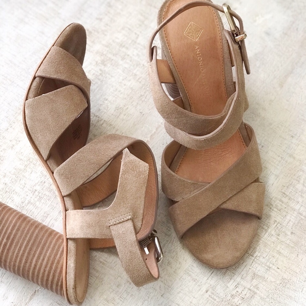 Tan Block Heel Sandals